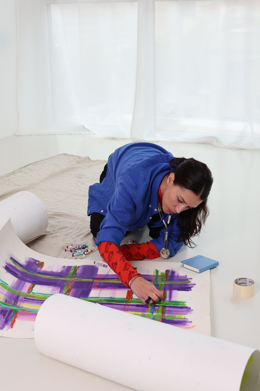 Cuadro Abstracto en Tonos Morados