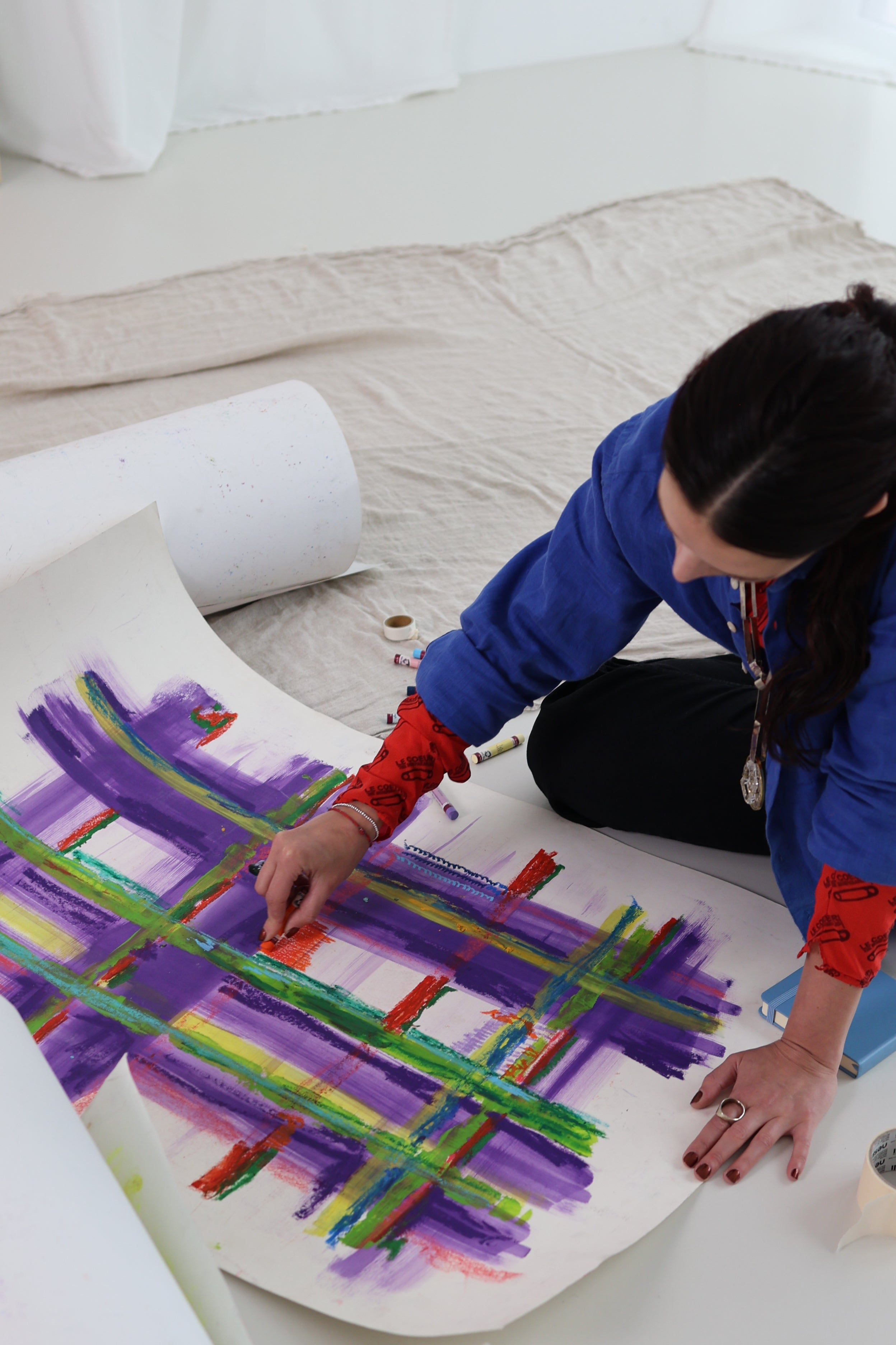 Cuadro Abstracto en Tonos Morados