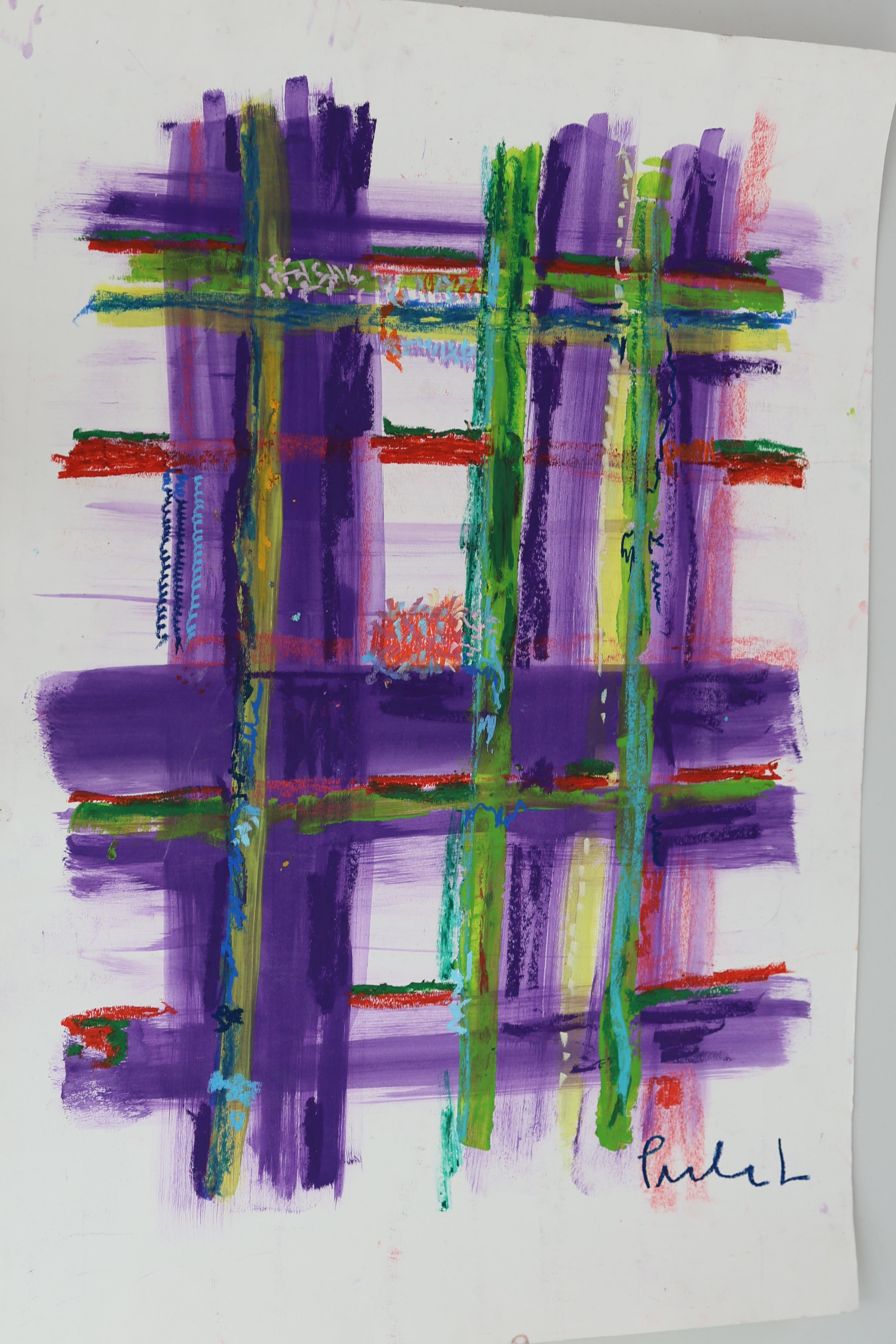 Cuadro Abstracto en Tonos Morados